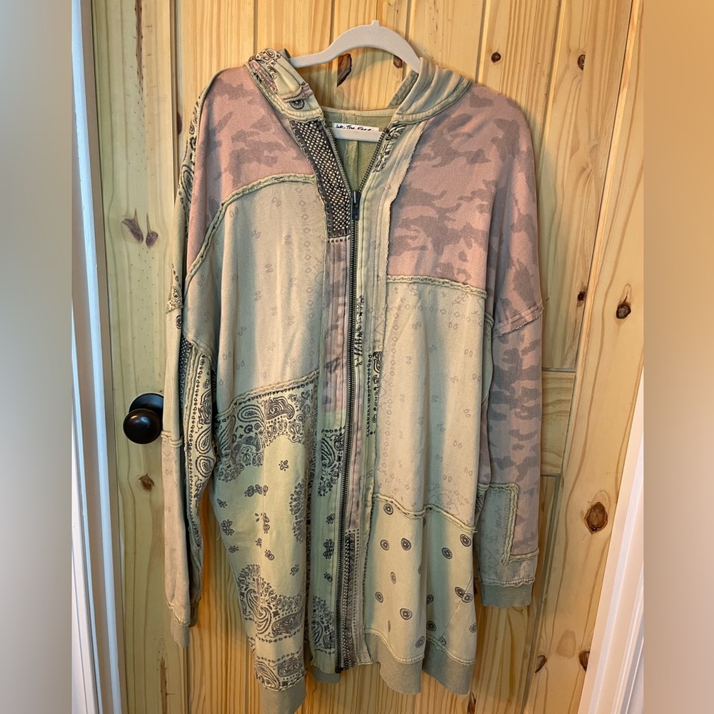 NWOT We The Free Free People Long Cardigan Hooded Jacket, Size Extra Small